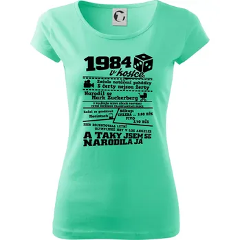 Dámské tričko 1984 v kostce - Dámské triko Pure - S ( Mátová )
