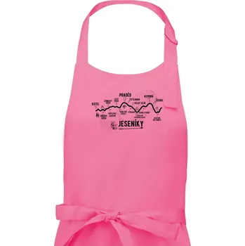 Kuchyňská zástěra Profil Jeseníky - Pánská zástěra na vaření - Univerzální velikost ( Růžová )