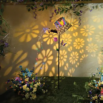 Zahradní dekorace 3Pagen Solární zahradní konvička mix barev 000