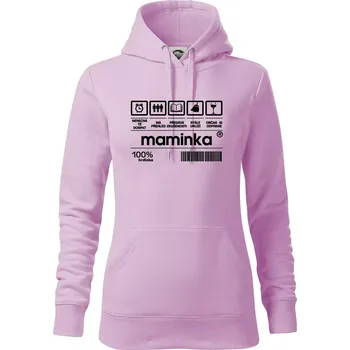 Dámská mikina Čárový kód Maminka - Mikina dámská Cape s kapucí - S ( Orchid )
