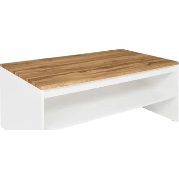 Konferenční stolek Konferenční stolek Holten - Black Red White - BRW Bílá / Dub Wotan 110x45.5 cm