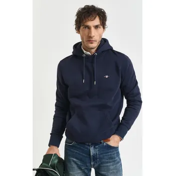 Pánské oblečení MIKINA GANT REG SHIELD HOODIE EVENING BLUE