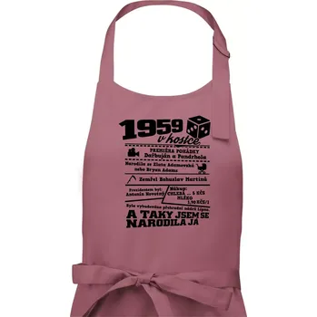 Kuchyňská zástěra 1959 v kostce - Dámská zástěra na vaření - Univerzální velikost ( Starorůžová )
