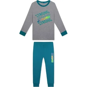 BAVLNĚNÉ CHLAPECKÉ PYŽAMO KUGO STRONG NOVINKA Barva: Petrolejšedá, Velikost: 134