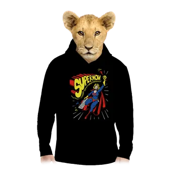 Chlapecká mikina Bastard Supermom dětská mikina klokanka Black