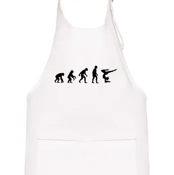 Kuchyňská zástěra Evoluce yoga - Dětská zástěra na vaření - Univerzální velikost ( Bílá )