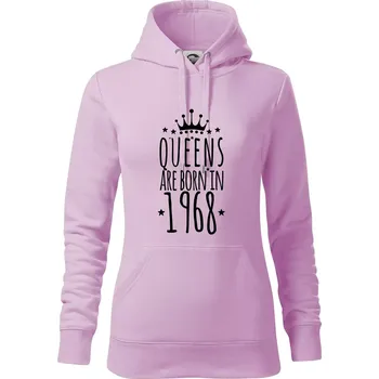 Dámská mikina Queens are born in 1968 - Mikina dámská Cape s kapucí - M ( Orchid )