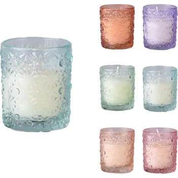 Svíčka Svíčka ve skle 55x65mm vonná, mix barev