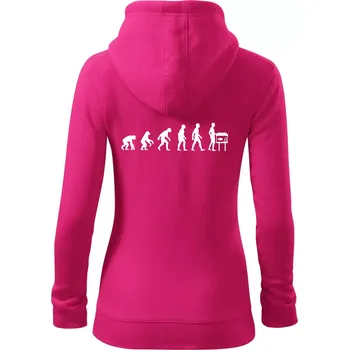 Dámská mikina Evoluce akvaristika - Dámská mikina trendy zipper s kapucí - S ( Purpurová )