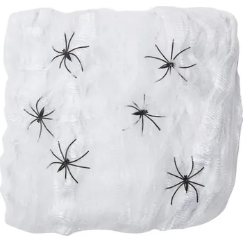 Party dekorace Velká umělá pavučina s pavouky