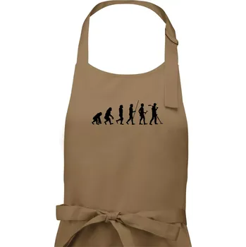 Kuchyňská zástěra Evoluce detektor - Pánská zástěra na vaření - Univerzální velikost ( Cappuccino )