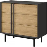 Komoda Wektus 3S WK08, Barva: antracit / dub olejovaný MIRJAN 5903211425035