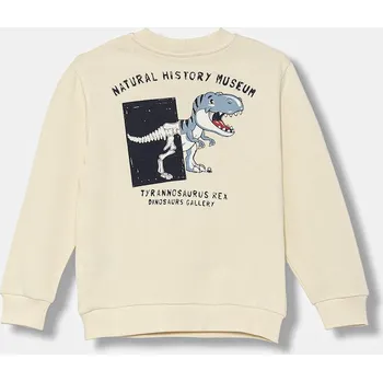 Chlapecká mikina Dětská bavlněná mikina United Colors of Benetton béžová barva, s potiskem, 3J68G10KN 3J68G10KN.P.seasonal 08X, vel. 82