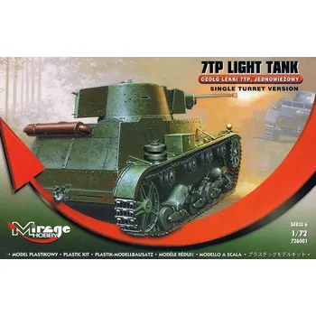 Plastikový model Polský lehký tank 7TP – jednověžová verze 1:72 stavebnice