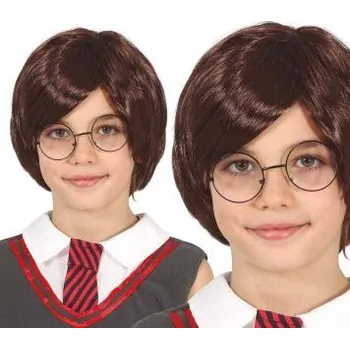 Karnevalový kostým Hnědá paruka čaroděj - kouzelník Harry