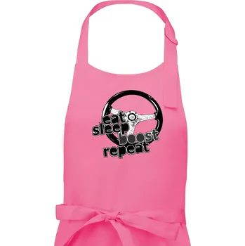 Kuchyňská zástěra Eat Sleep Boost repeat - Pánská zástěra na vaření - Univerzální velikost ( Růžová )