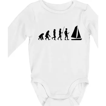 Evoluce plachtění - Body kojenecké s dlouhým rukávem - Dlouhý r. do 3 měs ( Bílá )