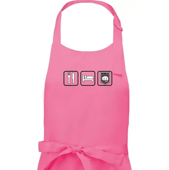 Kuchyňská zástěra Eat sleep MMA v řádku - Dámská zástěra na vaření - Univerzální velikost ( Růžová )