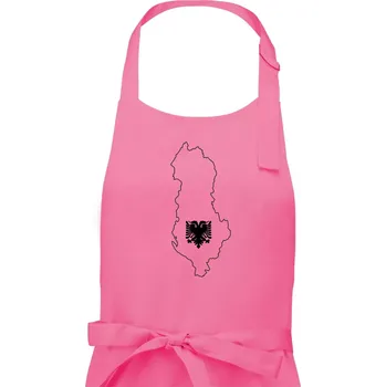 Kuchyňská zástěra Albánie obrys mapa - Dámská zástěra na vaření - Univerzální velikost ( Růžová )