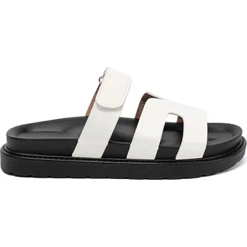 Dámské žabky Moderní dámské nazouváky bílé na platformě 41