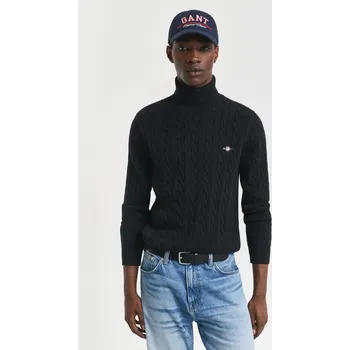 Pánský svetr ROLÁK GANT COTTON CABLE TURTLE NECK BLACK