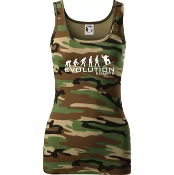 Dámské tričko Evoluce Boards - Dámské Maskáčové tílko - XS ( Hnědý maskáč )