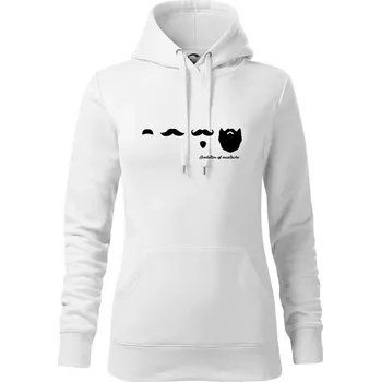 Dámská mikina Evolution mustache - Mikina dámská Cape s kapucí - XL ( Bílá )
