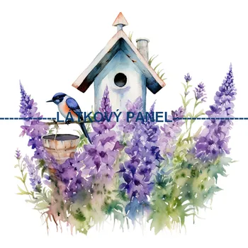 Látkový panel - Levandule - LE-85 Velikost: 15x15cm, Materiál: Kočárkovina