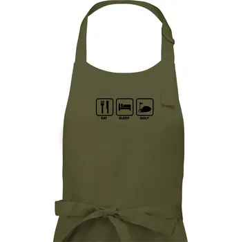 Kuchyňská zástěra Eat sleep golf - Pánská zástěra na vaření - Univerzální velikost ( Khaki )