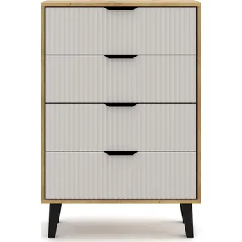 Komoda Komoda Borg Duo se 4 zásuvkami - Mebelbos Světlý dub 70x102.4 cm