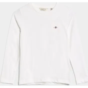 Dívčí oblečení TRIČKO GANT SHIELD LS T-SHIRT WHITE