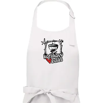 Kuchyňská zástěra Kotlíkový guláš - Pánská zástěra na vaření - Univerzální velikost ( Bílá )