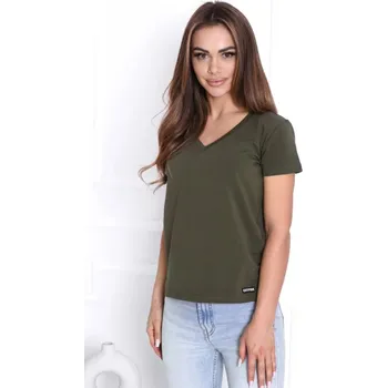 Dámská halenka s krátkým rukávem khaki 38