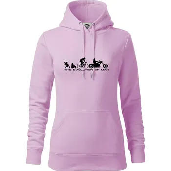 Dámská mikina Evolution of man (Chopper) - Mikina dámská Cape s kapucí - XS ( Orchid )