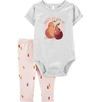Kojenecká souprava CARTERS CARTER'S Set 2dílný body kr. rukáv, legíny Grey Pears holka 6m