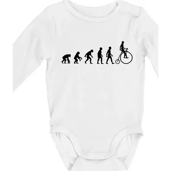 Evoluce staré kolo - Body kojenecké s dlouhým rukávem - Dlouhý r. do 3 měs ( Bílá )