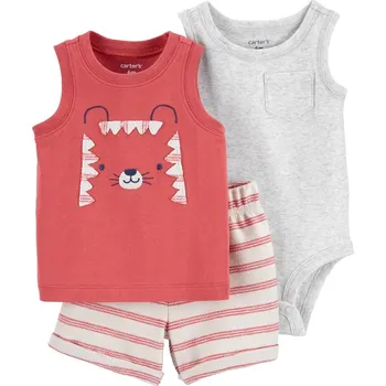 Kojenecká souprava CARTERS CARTER'S Set 3dílný body bez rukávů, tílko, kraťasy Red Tiger kluk 24m