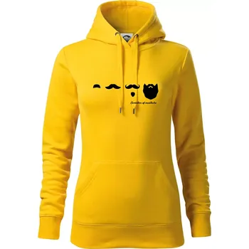 Dámská mikina Evolution mustache - Mikina dámská Cape s kapucí - 2XL ( Žlutá )