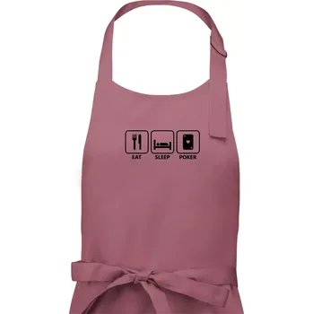 Kuchyňská zástěra Eat sleep poker - Dámská zástěra na vaření - Univerzální velikost ( Starorůžová )