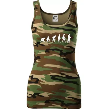 Dámské tričko Evoluce Nordic walking - Dámské Maskáčové tílko - M ( Hnědý maskáč )