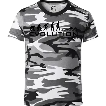 Evoluce Swim - Dětské maskáčové triko - 146 cm/10 let ( Šedý maskáč )