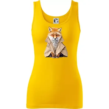 Dámské tričko Liška v kabátu - Dámské tílko - XL ( Žlutá )