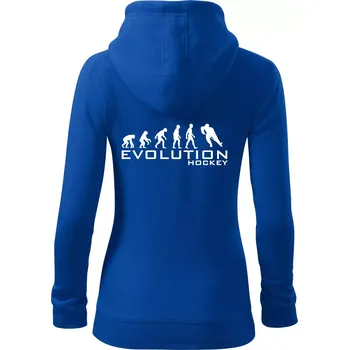Dámská mikina Evoluce Hockey - hráč - Dámská mikina trendy zipper s kapucí - M ( Královská modrá )