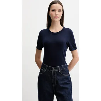 Hedvábné tričko United Colors of Benetton 1ZRED10BK námořnická modř 59X, vel. S