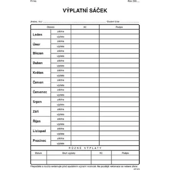 Tiskopis Optys 1570 - Výplatní sáček