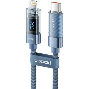 Toocki TQ-X36 nabíjecí a datový kabel - USB-C na Lightning - 1 m - modrý
