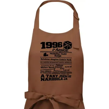 Kuchyňská zástěra 1996 v kostce - Dámská zástěra na vaření - Univerzální velikost ( Kakaová )