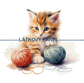 Látkový panel - Kočka - KČ-148 Velikost: 15x15cm, Materiál: Kočárkovina