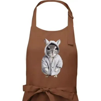 Kuchyňská zástěra Křeček v mikině - Pánská zástěra na vaření - Univerzální velikost ( Kakaová )