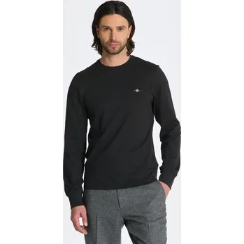 Pánské oblečení TRIČKO GANT SLIM PIQUE LS T-SHIRT BLACK